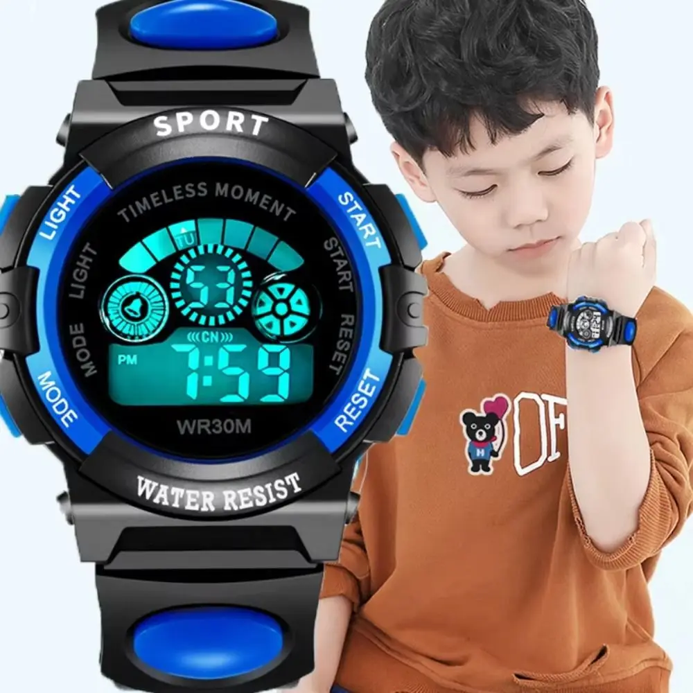 New Luminous Children Electronic Watch Shock Resistant Lightweight Student Watch LED Wristwatch for Boys and Girls