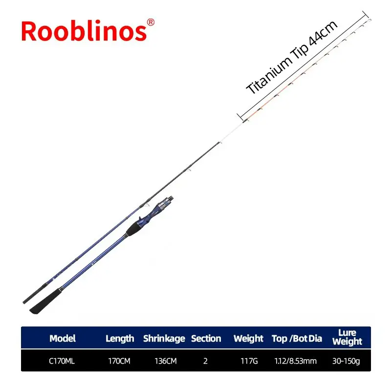 Caña de pesca para calamares Rooblinos 1.7m Cuttlefish 33T 170MH - imagen 5
