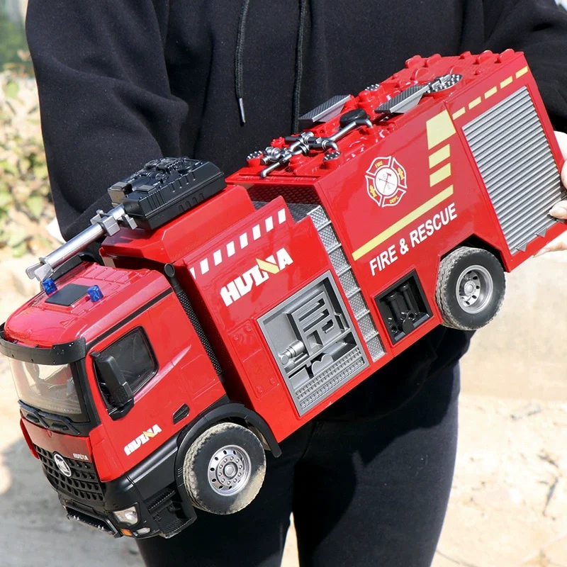 Huina 1562 Full Scale Fire Truck 1:14 Remote Control Electric Engineering Vehicle Model with Water Spray Simulation Toy Gift