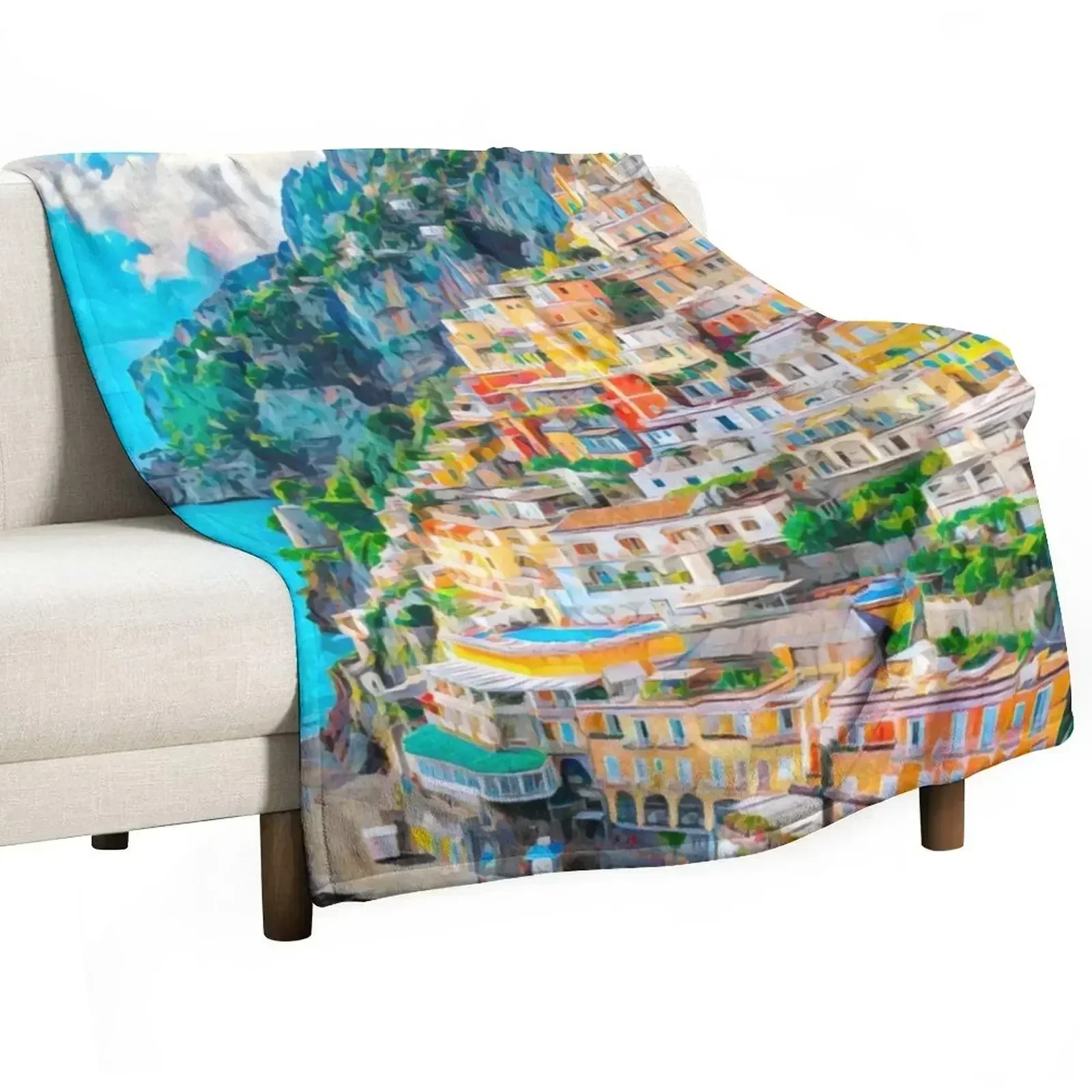 

Amalfi Coast Throw Blanket Anti Shedding Soft Fuzzy Blanket for Home