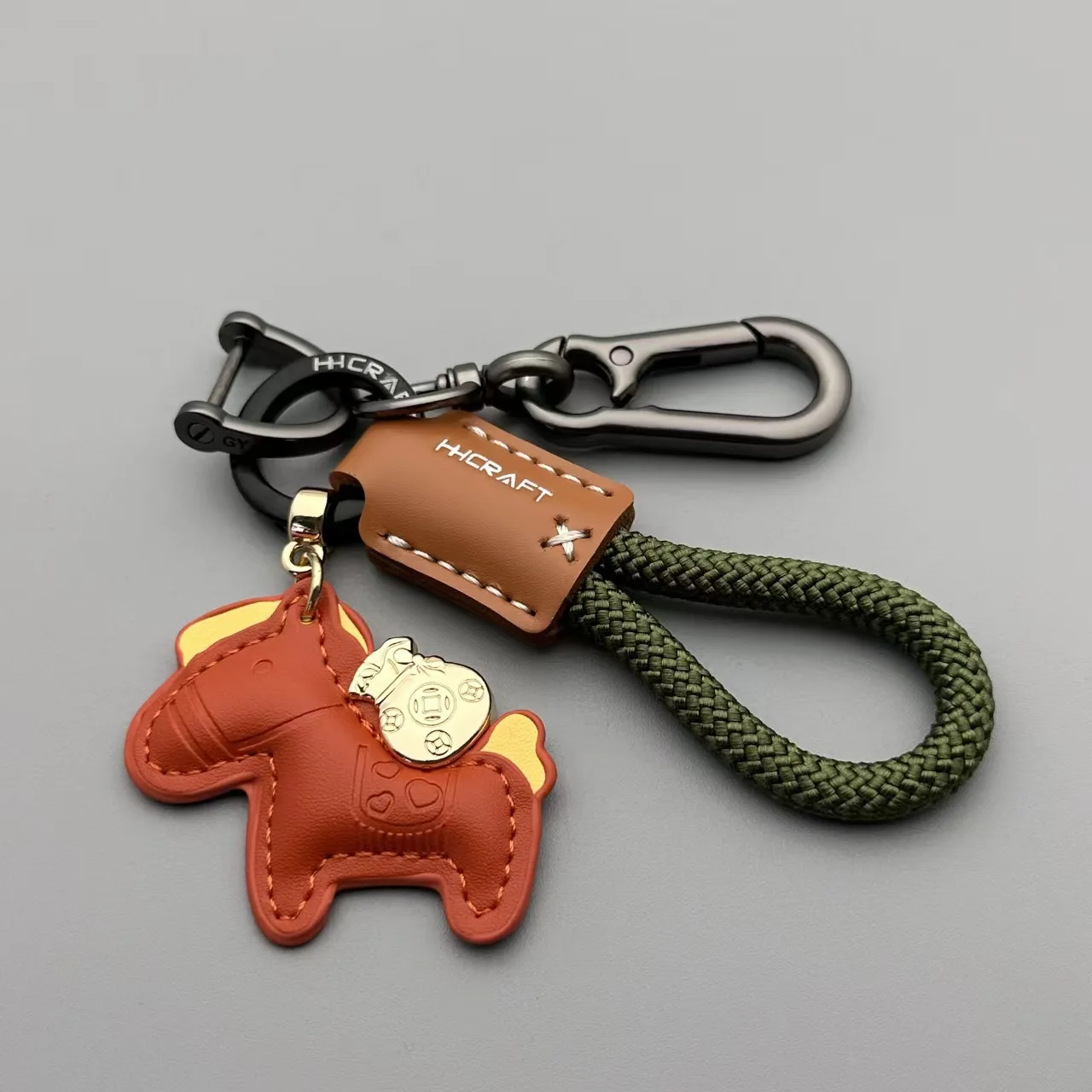 Leather Charms Bag Pendant KeyChain Elegantly Designed Cartoon Horses Keyring Cute Animal Ornament Accessories Decoration Gift