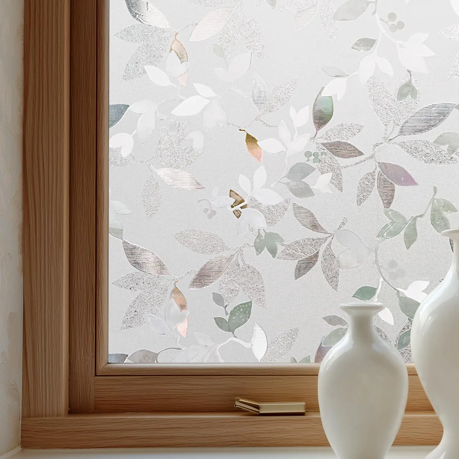 Window Privacy Film Decorative Non-Adhesive, Reusable, Anti-Glare Easy Install Static Cling Stained Glass for Bath Door Home