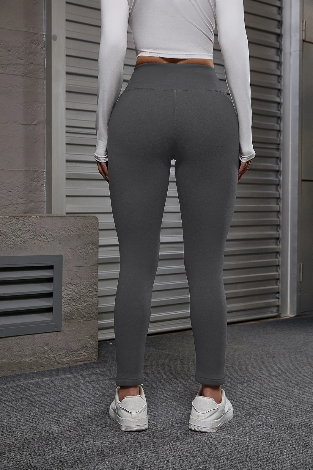 Pantalones largos ajustados deportivos de cintura alta de alta elasticidad para mujer Otoño/Invierno transfronterizos de lana con aumento de cintura