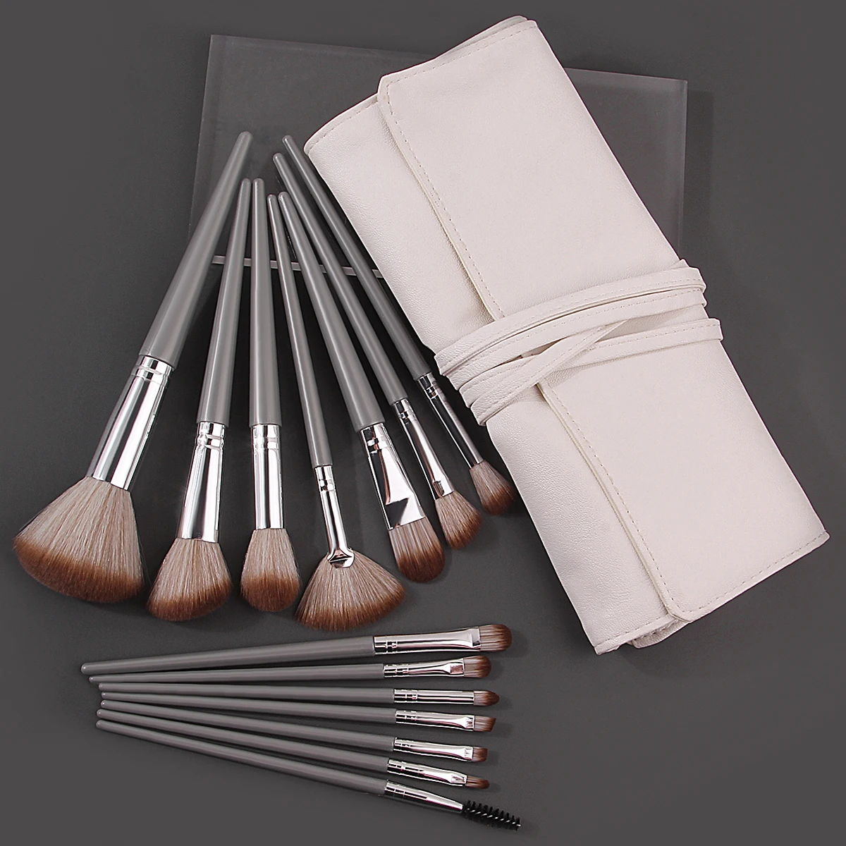 14pcs soft loose powder blush Eyeshadow concealer Facial makeup brush set +1pcs makeup brush storage strap bag