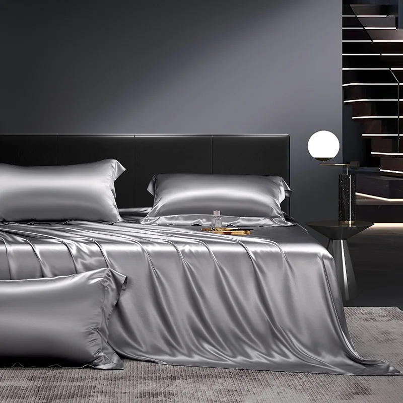 2026 New Luxury Ultra Heavyweight Mulberry Silk Fitted Sheet Extra-Deep 45cm Pocket 180×230cm Grade 6A Double Cocoon