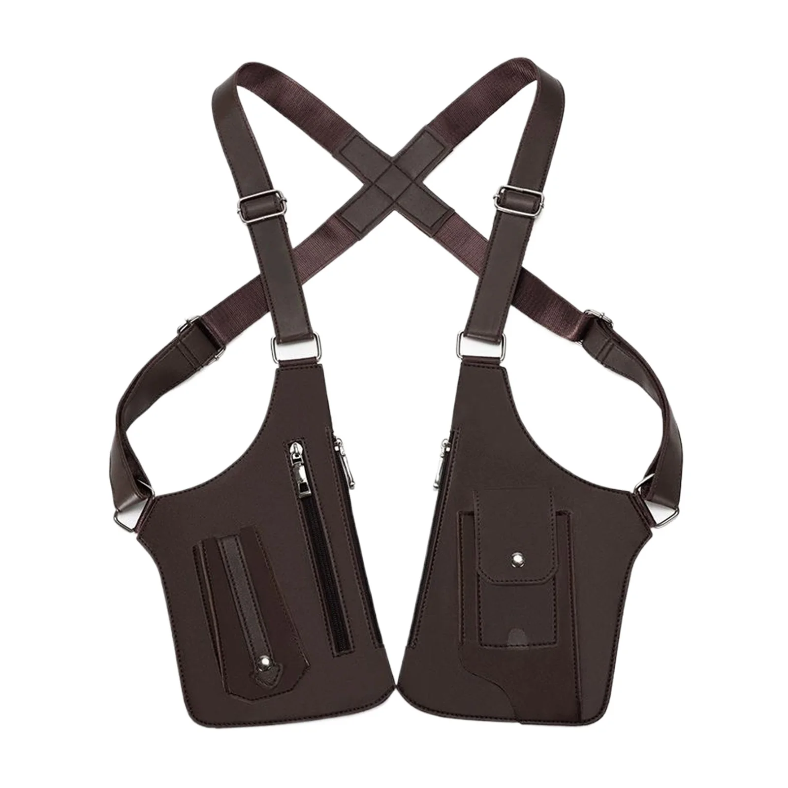 الرجال التكتيكية سترة حقيبة عالية الجودة بولي Leather جلد رجل حقيبة صدر للرجال الهاتف الحقيبة خمر تصميم تحت الإبط حقائب الظهر