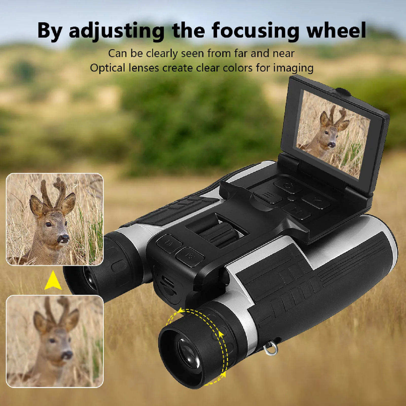 Compact Binoculars 12x32 Binoculars Support Up To 128GB Plastic 2.4 Inch Color Display 1000mAh Battery 48MP Photos for Outdoor