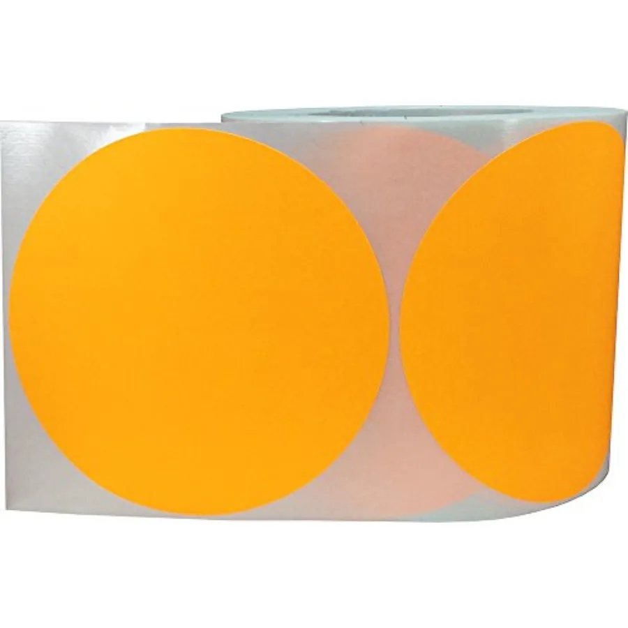 Color Coding Labels for Organizing Inventory 5 Inch Round Circle Dots 500 Total Adhesive Stickers On A Roll