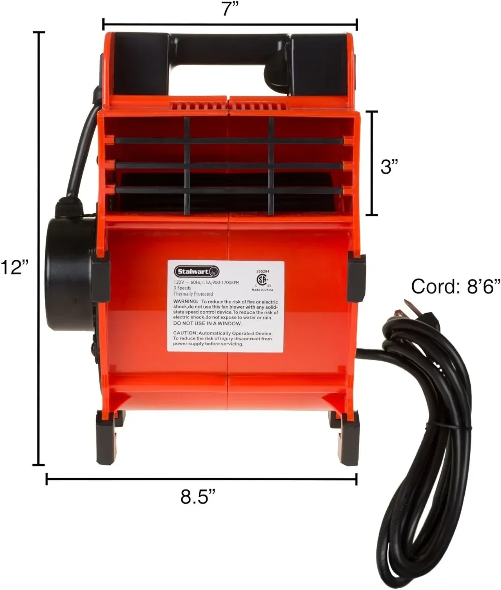 Blower Fan - 3-Speed Heavy-Duty Floor and Carpet Dryer - 1600 watts -Portable Air Mover