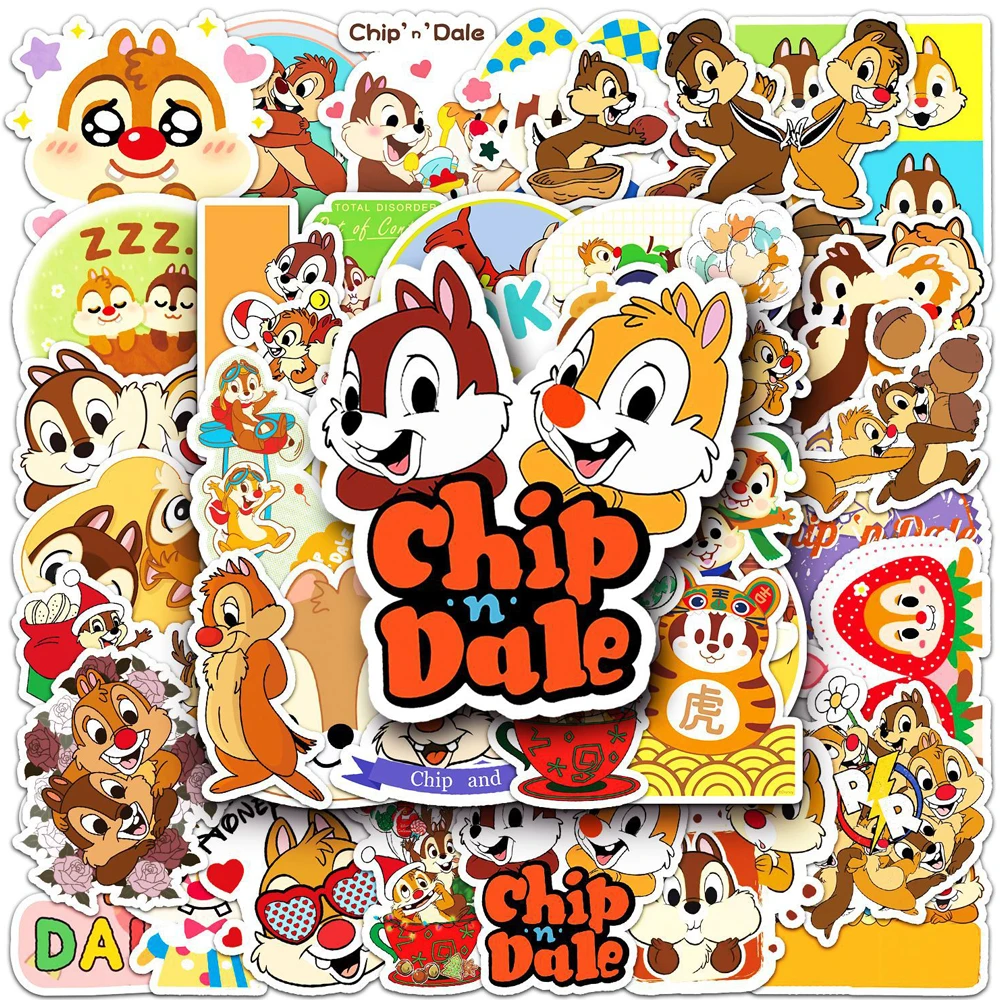 

10/30/50pcs Classic Disney Chip 'n' Dale Stickers Girls Kawaii Cartoon Decal Phone Luggage Notebook Guitar Toy Sticker for Kids