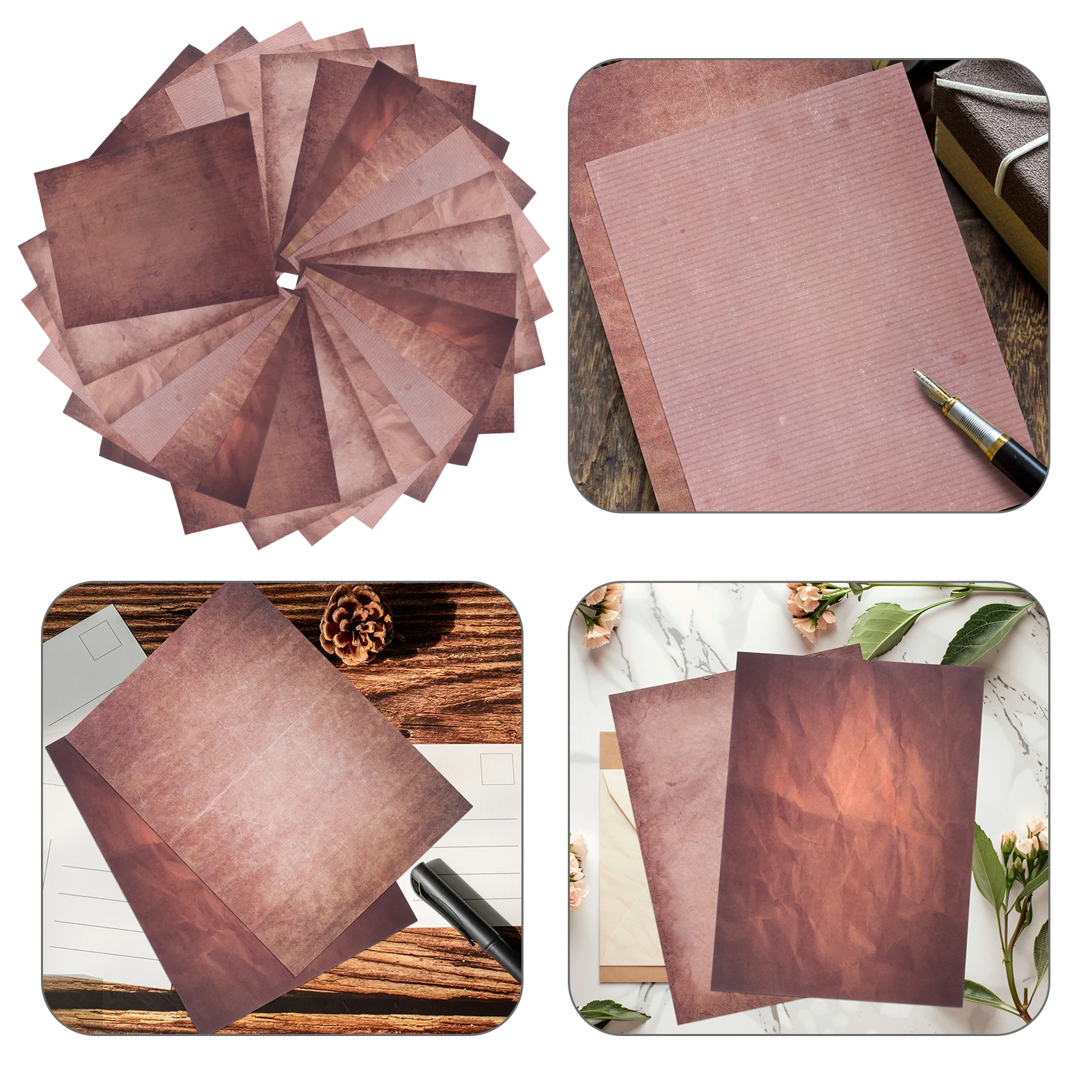 

48 листов винтажной бумаги для писем, двусторонняя толстая гладкая декоративная открытка, цветной конверт для письма в стиле ретро