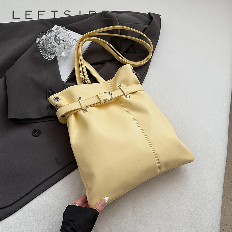 

LEFTSIDE PU Leather Crossbody Bags Lady Shoulder Bag for Women 2025 Summer New Trend Fashion Handbags School Bags Backpacks