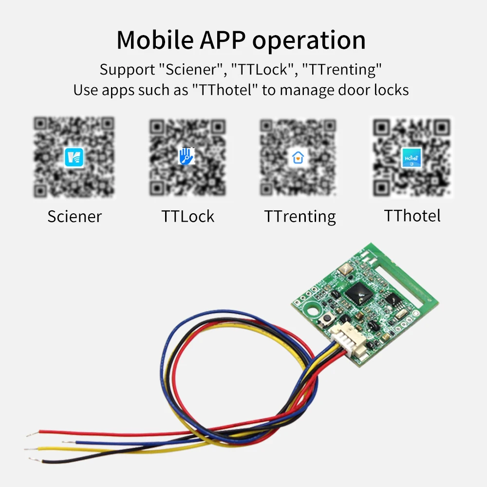 TTLOCK Blocco Modulo di sblocco App del sistema di controllo accessi porta Scheda di controllo remoto Controllo accessi Modulo antenna BLE e opzione