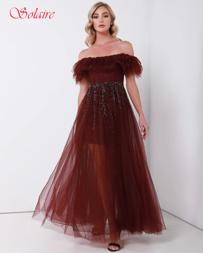 Maßgeschneidertes A-Linie-Boot-Ausschnitt, elegantes formelles Abendkleid, modisches Temperament, Partykleider, zartes, hochwertiges Ballkleid