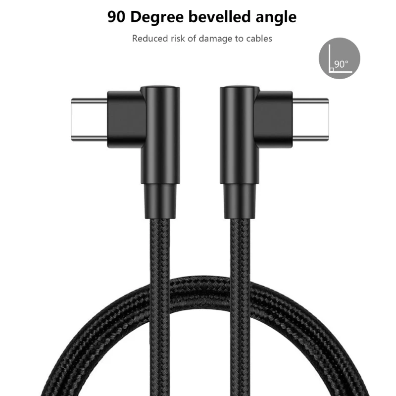 90 Degree Right Angled USB Type C Fast DataSync 40W Cable For Cellphone Dropship