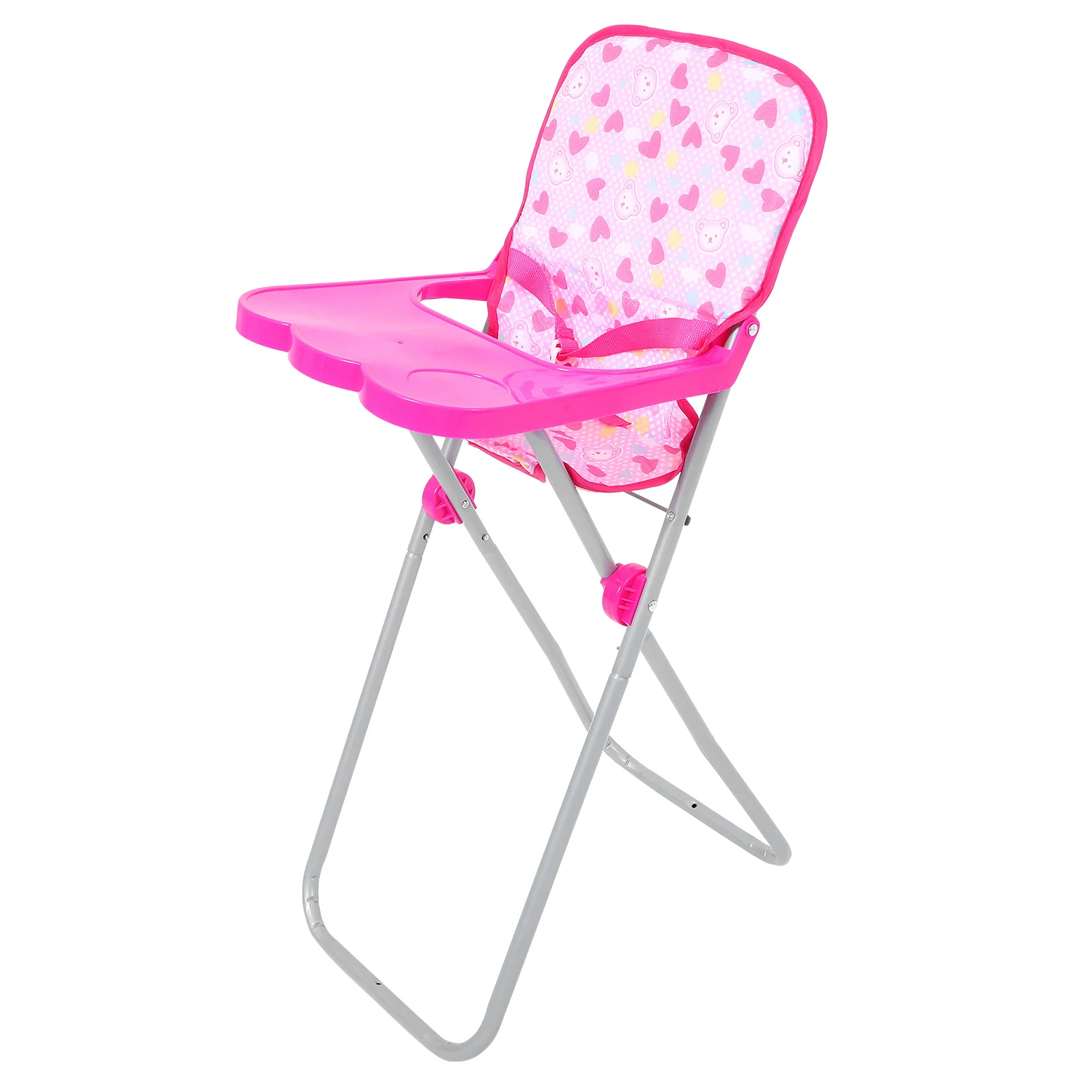 Baby High Chair Small Lightweight Portable Play House Accessory Simulation Feeding Chair for Girls Pretend Games