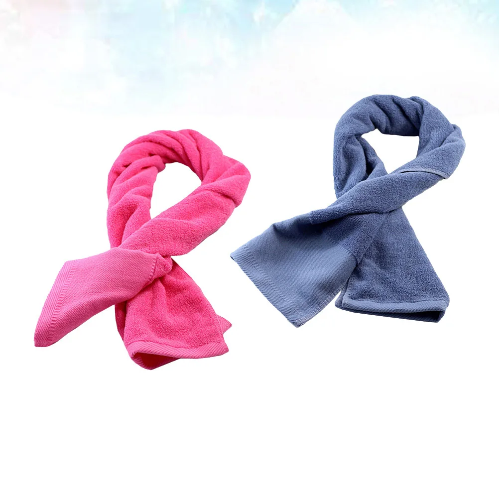 

2Pcs Lengthen Golf Towel Multifunctional Neckerchief Facecloth Sports Towel Grey Pink for Various Outdoor Uses