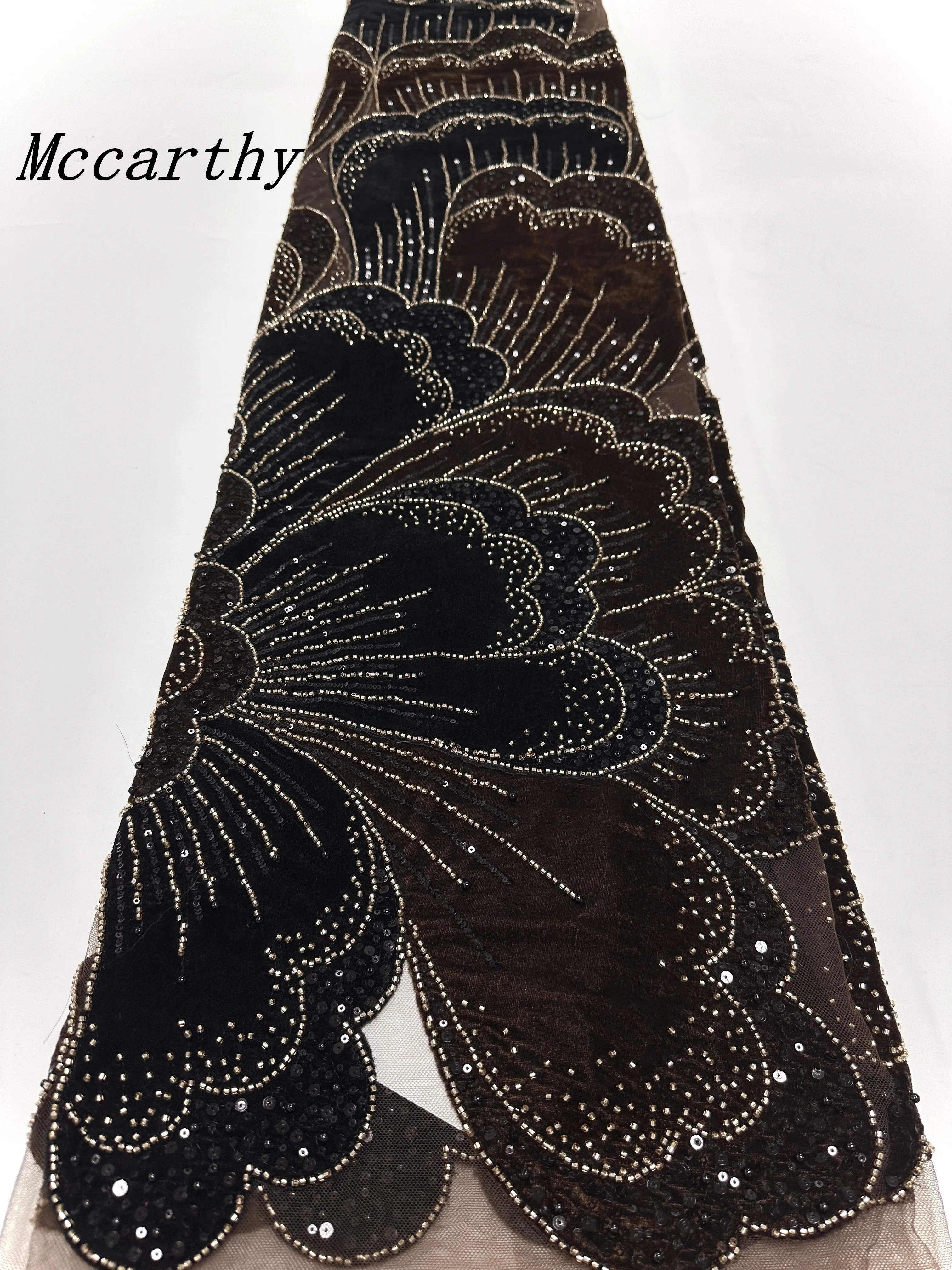 

Mccarthy African Heavy Beaded 2025 High Quality Nigerian Sequins With Pearl Lace French Tulle Fabric For Party Dress Sew