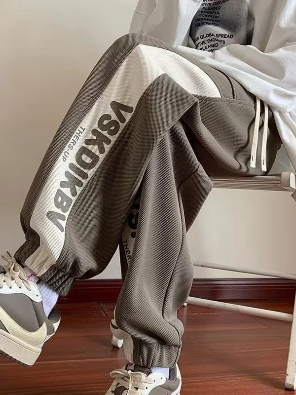 

Thiened Fce Men's Casual Pants Loose Fit Autumn Winter Faion Brand New Sle Student Loose Long Trousers Polyester Fiber