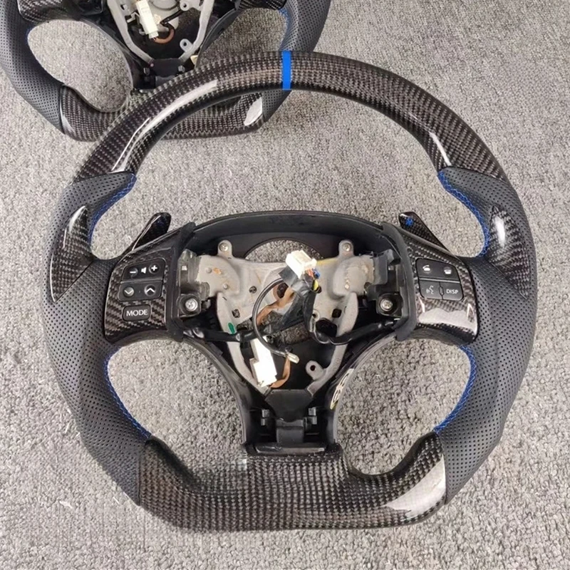 Multi Color Alignment Mark Carbon Fiber Perforated Leather Sport Steering Wheel Fit IS250 Interior Mod Parts