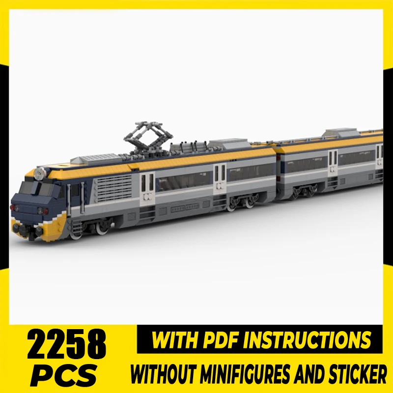 Railway Train Series Moc Building Bricks 1:48 scale Inspired Commuter Train Model Building Technology Modular Block DIY Toy Gift