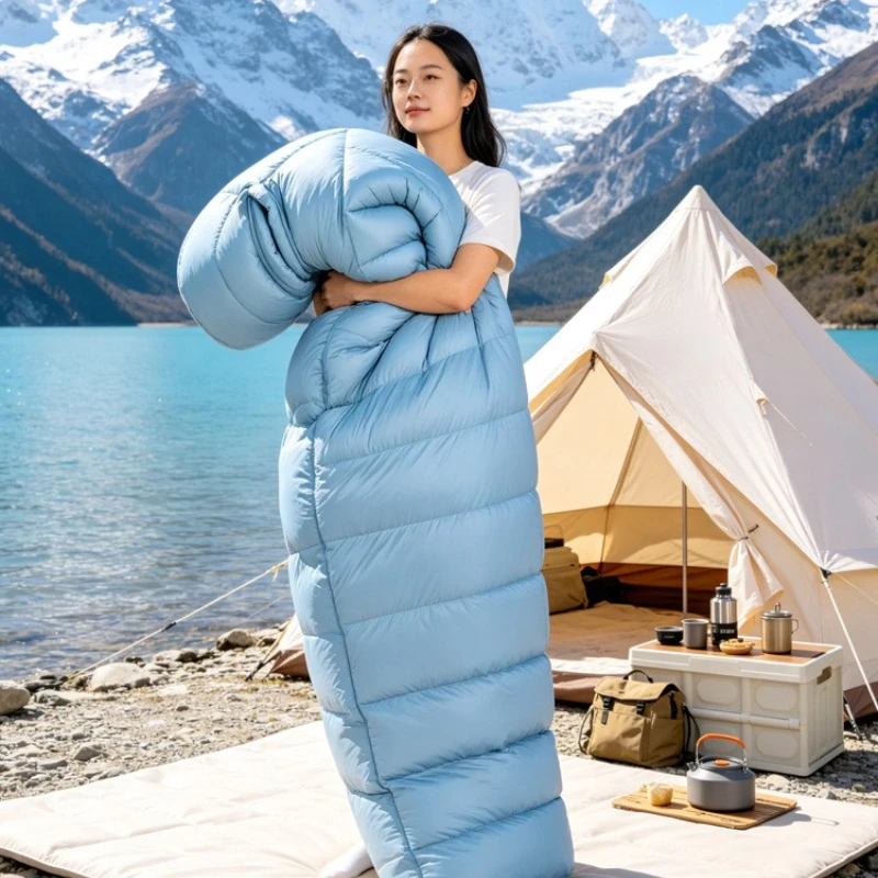 Outdoor Sleeping Bags 95% Duck Down 800FP Camping Portable Adult Sleeping Bag Wear Resistant Waterproof Camp Sleeping Gears