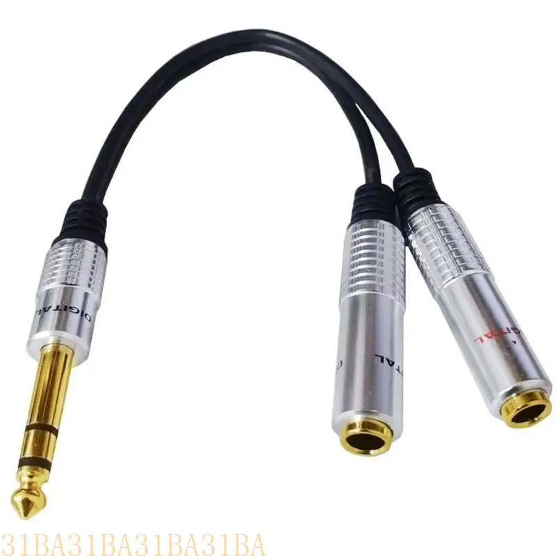 652F 1/4 inch TRS Stereo Y-Splitter Insert Cable, 1/4 Inch Male to 1/4inch(6.35mm) Female TS-Mono Cable