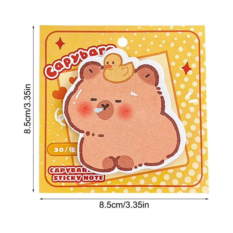 Cute Cartoon Capybara Sticky Note Memo Cute Sticky Notes Irregular Notepaper 30 Sheet Tearable Sticker Stationery Supplies