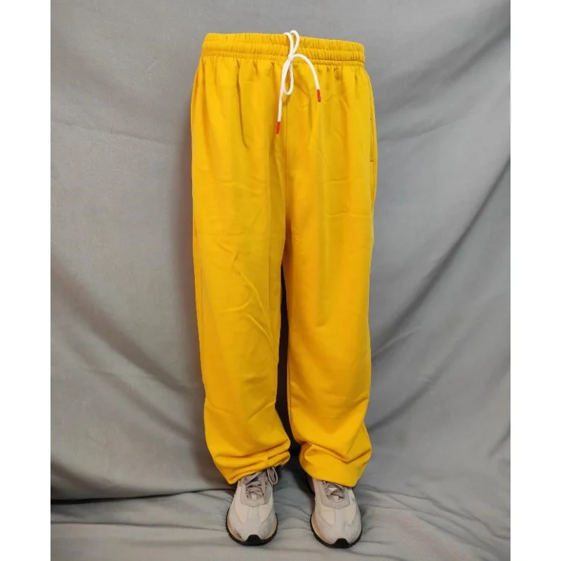 

Yellow Fashion Sweatpants Hiphop Streetwear Joggers Casual Baggy Pants Cotton Big Size XXXL Loose Terry Cloth Dance Clothing