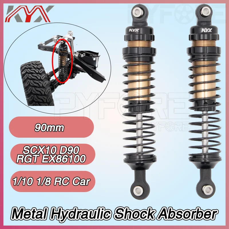 

Металлический гидравлический амортизатор KYX — 90 мм для модели автомобиля с дистанционным управлением 1/10 1/8, гусеничного автомобиля SCX10 D90 RGT EX86100, радиоуправляемых автомобилей