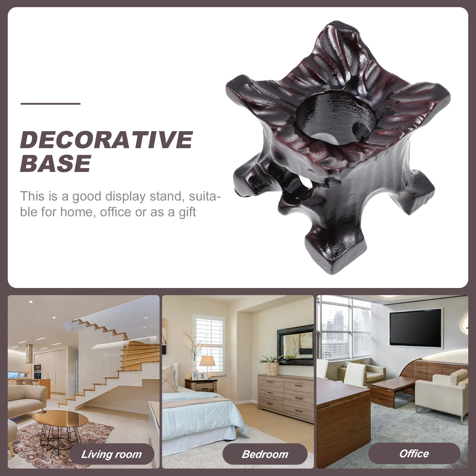 

Crystal Ball Wooden Base Decorative Stone Exquisite Rack Premium Wood Display Stand Home Office Gift