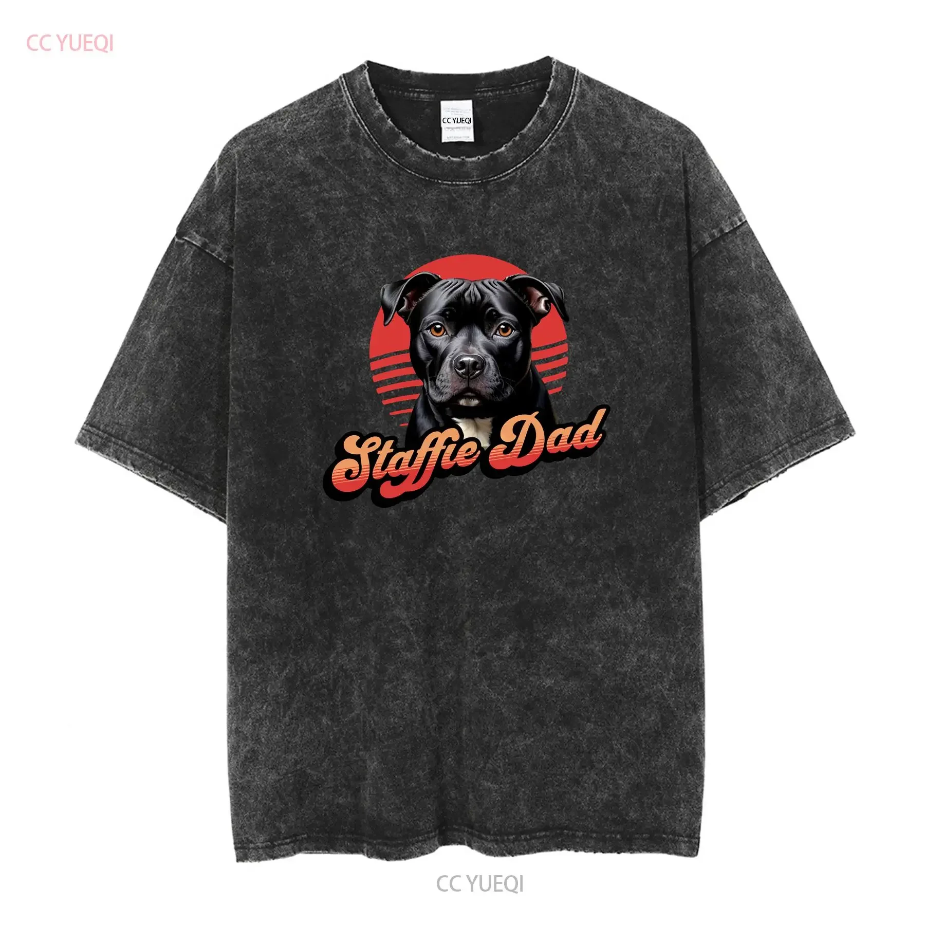 Staffordshire Bull Terrier T Shirt Staffy Staffie Dog Dad tee Father owner gift long or short sleeves vintage Washed Versatile