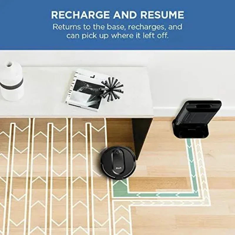 PMD4-Shark AV1010AE Robot aspirador IQ con base autovaciada XL, sin bolsa, capacidad de 45 días, navegación avanzada, Alexa y Wi-Fi, Multi-,