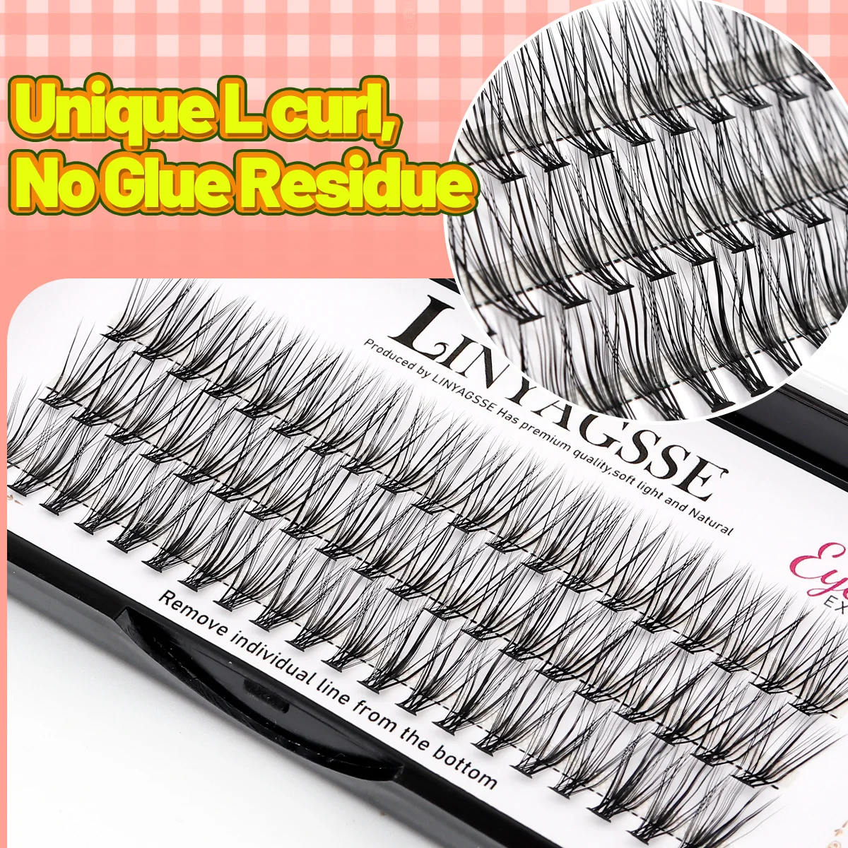 LINYAGSSE LN2350 L Curl Super Cluster Wimpernverlängerung Natürliche Nerz Wimpern Einzelne Wimpern Make-Up Werkzeuge Cilias Volumen – Detail 6