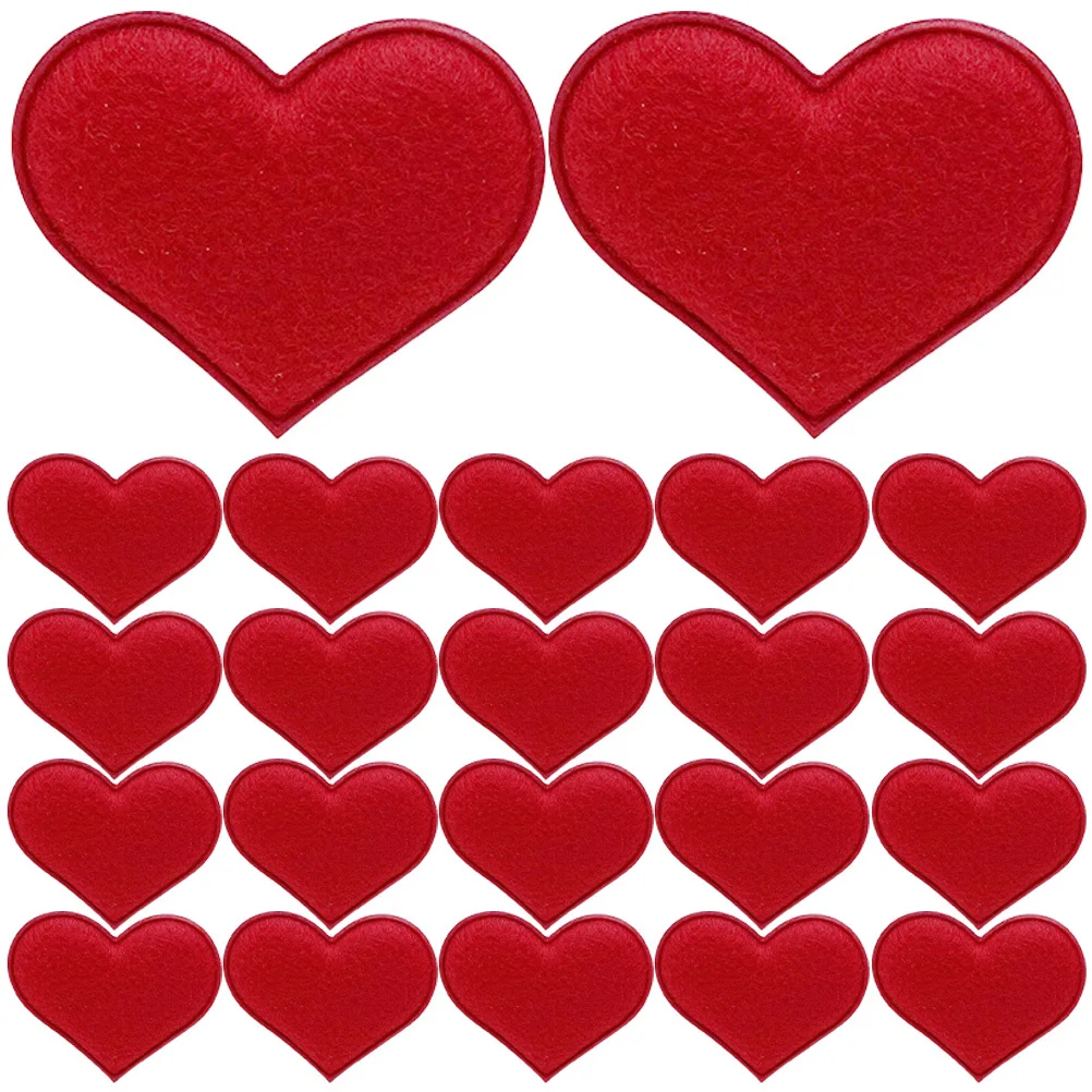 

30Pcs Red Felt Hearts Decoration DIY Crafts Accessories Simple Installation Hairpin Brooch Felt Heart Embellishments