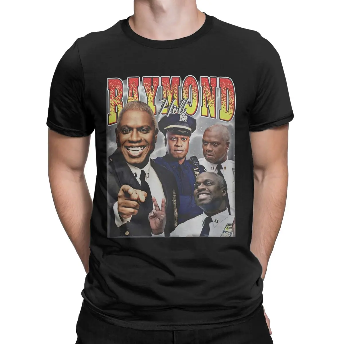 Men\'s Captain Holt Retro T Shirts Brooklyn 99 Cotton Clothes Humorous Short Sleeve Crewneck Tee Shirt Gift Idea T-Shirt