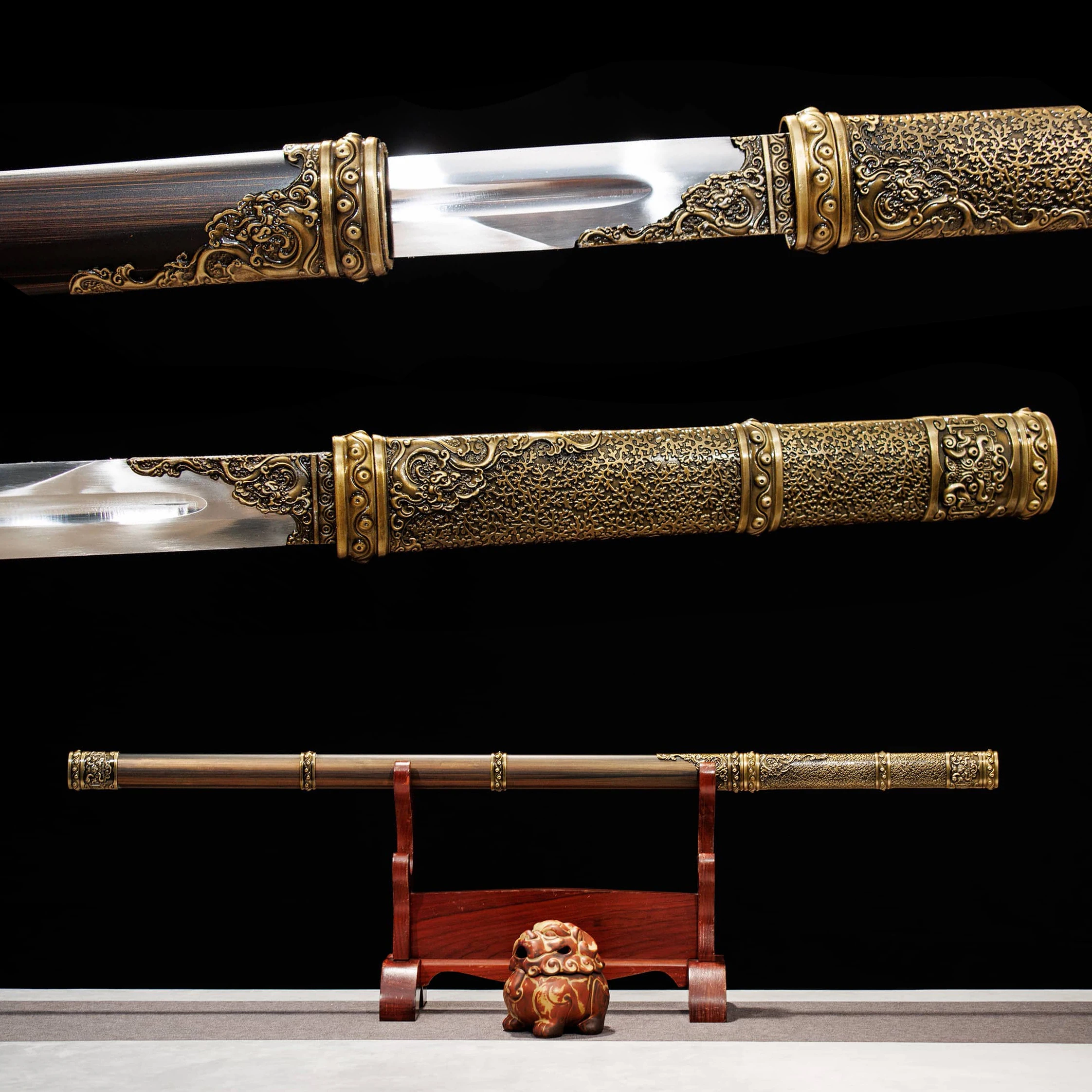 

103cm medieval bamboo joint Chinese Tang sword combat preparation high-carbon steel sharp katana fighting samurai sword Ninja