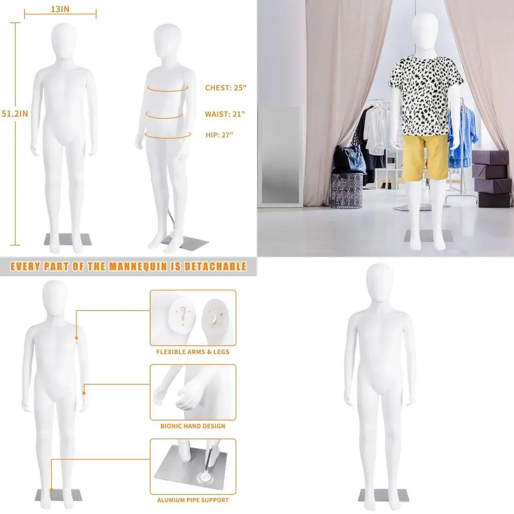 

Регулируемый детский манекен всего тела, форма безликого платья 51,2 со съемной металлической основой