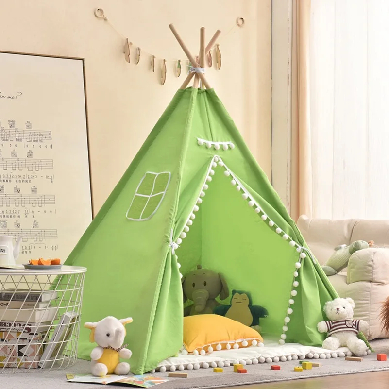 เด็กเพลย์เฮาส์ Wigwam สำหรับเด็ก1.35/1.6M แบบพกพาเด็ก Tipi เต็นท์ Teepee เต็นท์ Tipi Infantil เด็กเต็นท์สาว play Room