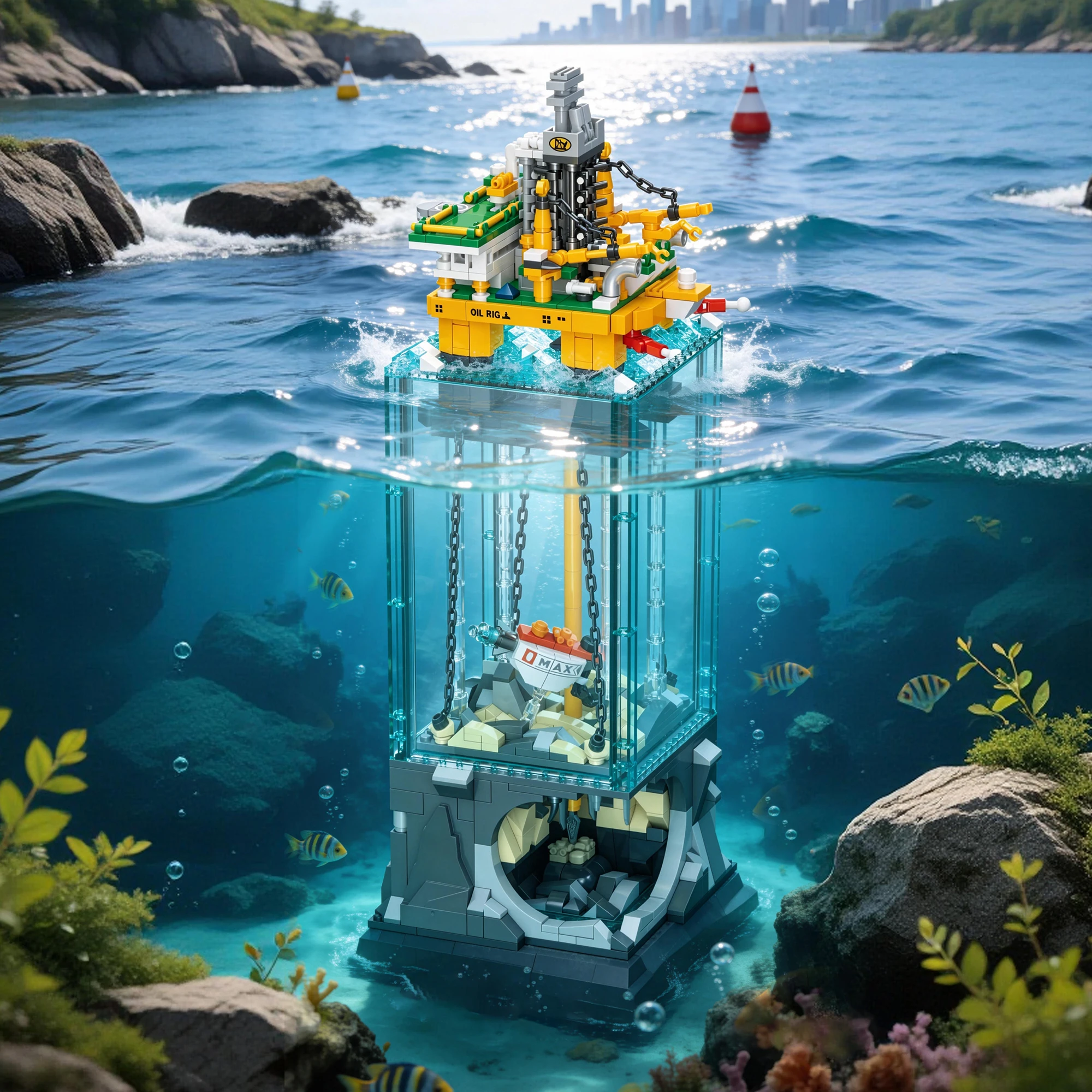 

Oil Rig Model – 1064pcs Ocean Exploration SetBuilding Blocks, Detailed Underwater Construction, Gift for Builders and Collectors