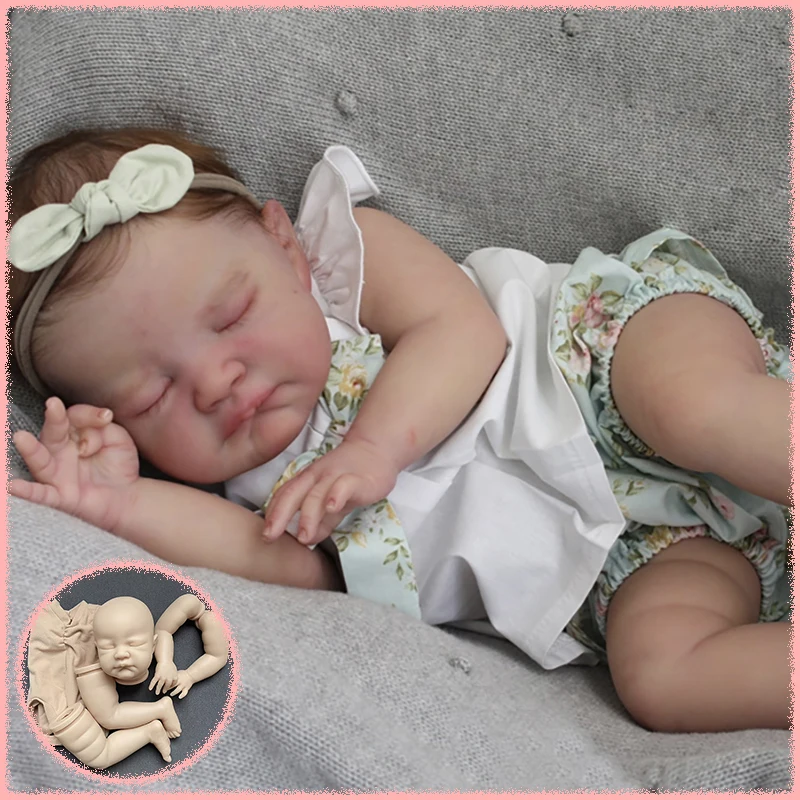 

Reborn Doll Baby Kit August 22Inch Popular Lifelike Unfinished Unpainted Fresh Color Blank DIY Doll Parts with Cloth Body