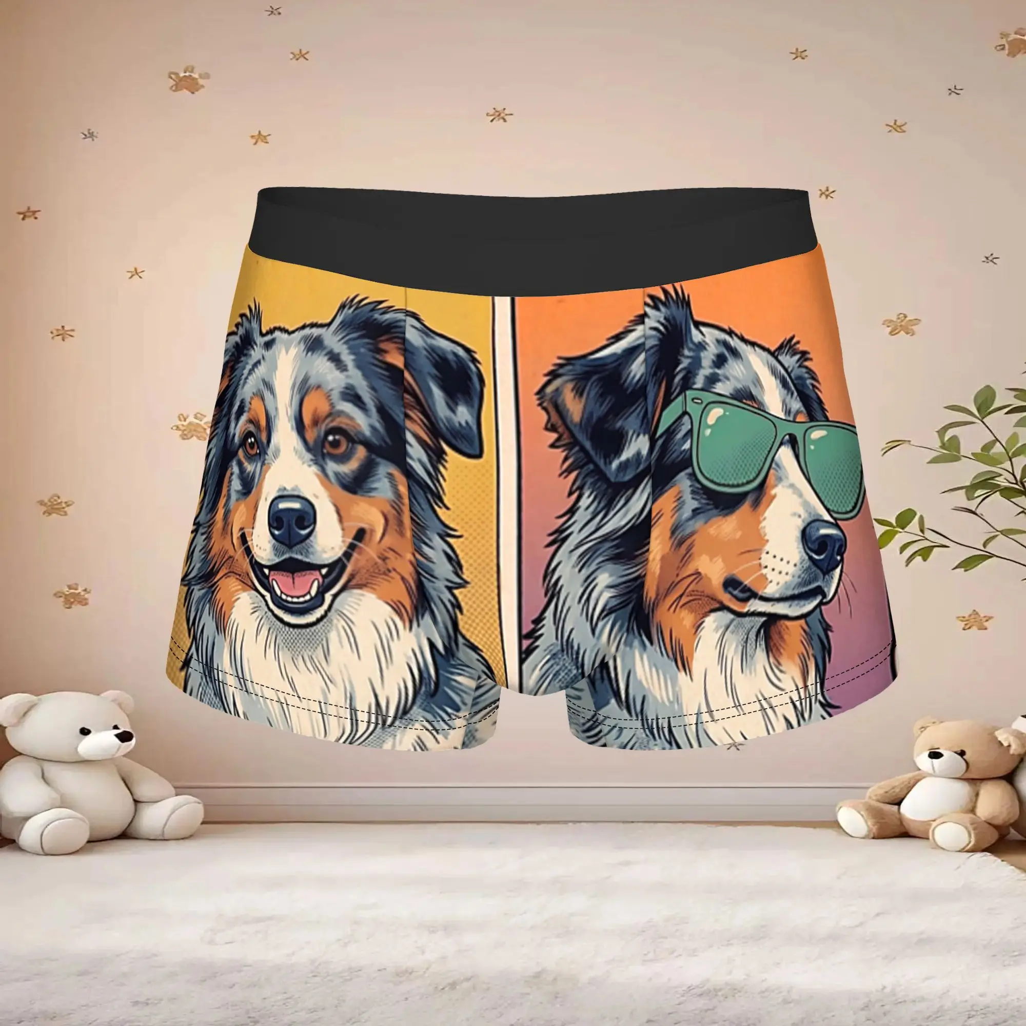 1pc Popular Hunde Fotobox Meme Lustiges Australian Hund boxers  Novelty Panties Men's Underwear Comfortable Shorts Boxer Briefs