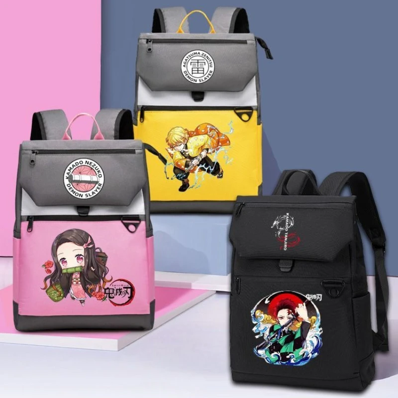 

Demon Slayer Agatsuma Zenitsu аниме товары с героями мультфильмов милая школьная сумка унисекс для хранения компьютера дорожный рюкзак подарок