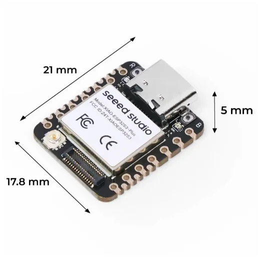 XIAO ESP32S3 Plus - 20 GPIO, WiFi 2,4 GHz, BLE 5.0, PSRAM da 8 MB, FLASH da 16 MB, dual-core esp32-s3, carica batteria supportata