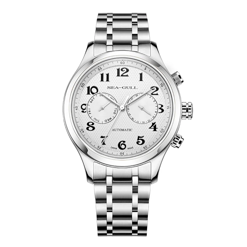 

Seagull 41mm Men Watch Luxury Automatic Mechanical Watches Complete Calendar Week Display Sapphire Stainless Steel 6175 2025 New