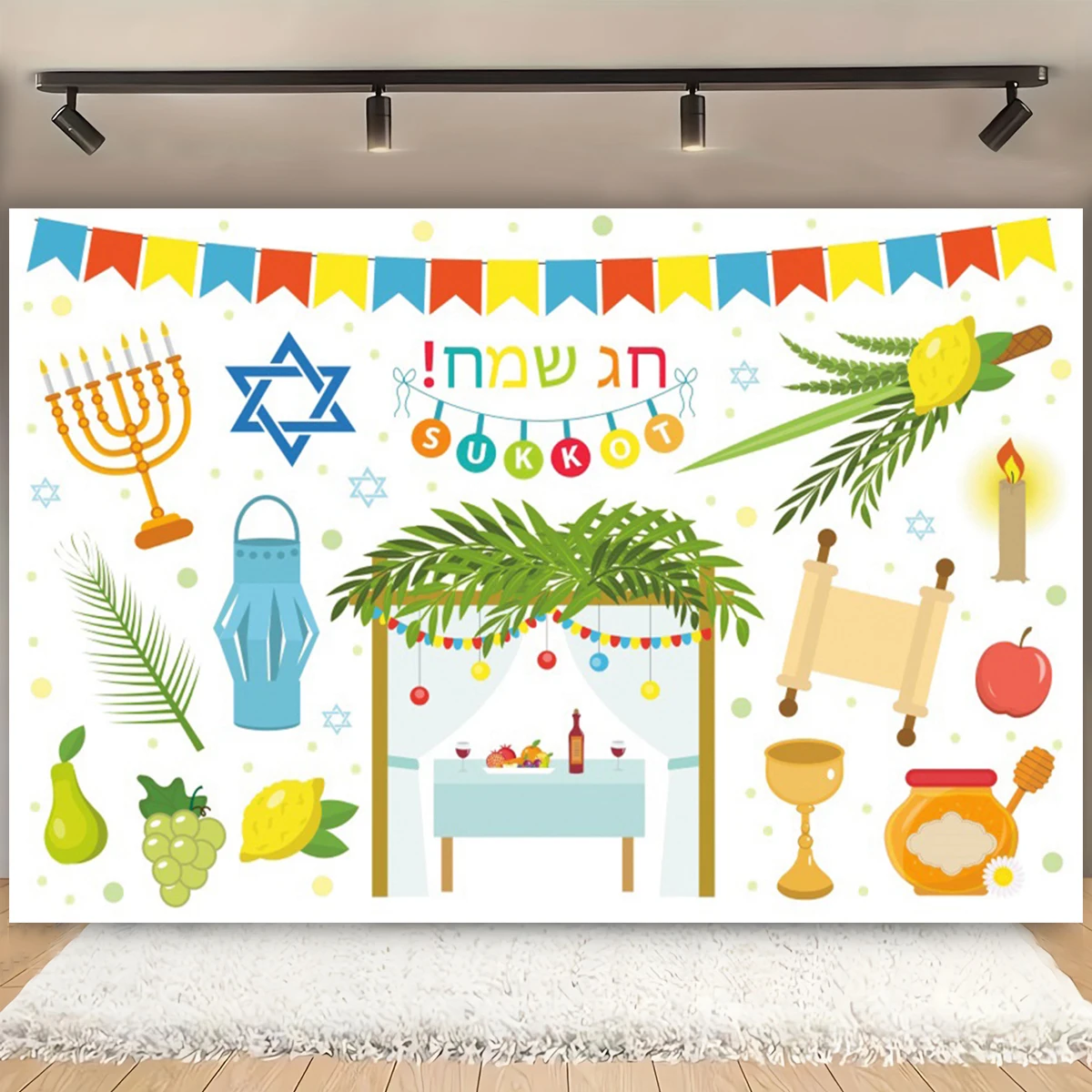 Jewish Shavuot Photography Background Farm Wheat Harvest Christian Happy Shavuot Holiday Party Decor Backdrop Photo Studio