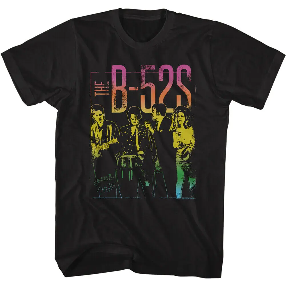 

The B52's Band Photo Gradient T-Shirt New Punk Music Black Cotton Mens Merch