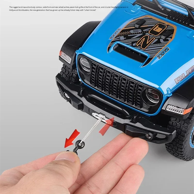 Fonde sotto pressione 1:18 Jeeps Wrangler di grandi dimensioni Rubicon modello di auto in lega Fonde sotto pressione in metallo fuoristrada modello di auto suono luce giocattoli regalo