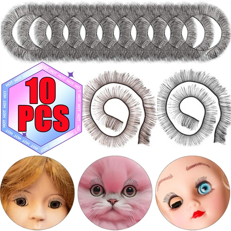 

Wholesale 5/10PCS Doll Eyelashes Black Brown Plush Eye Lash 20cm Length Doll Eyelashes Doll Parts Gift Toy Decor DIY Accessories