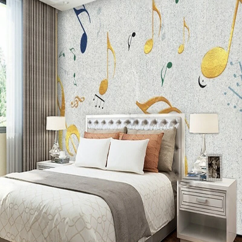 Modern simple and textured musical note TV luxurious home decoration bedroom sofa background wall paper